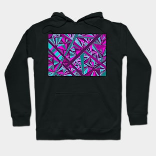 Stained Glass -- Teal, Turquoise, Pink, and Fuchsia Hoodie